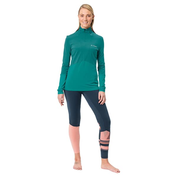 Vaude Monviso Wool Halv Lynlås Langærmet T-shirt Blå 38 Kvinde