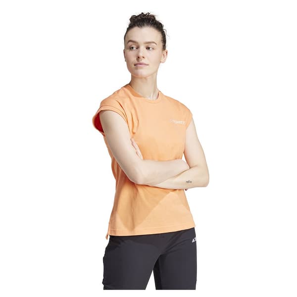 Adidas Xpl Logo ärmlös T-shirt Orange L Kvinna