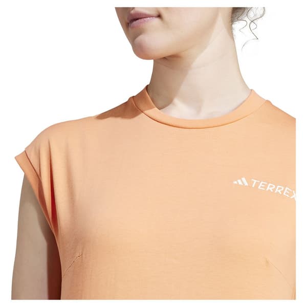 Adidas Xpl Logo ärmlös T-shirt Orange L Kvinna