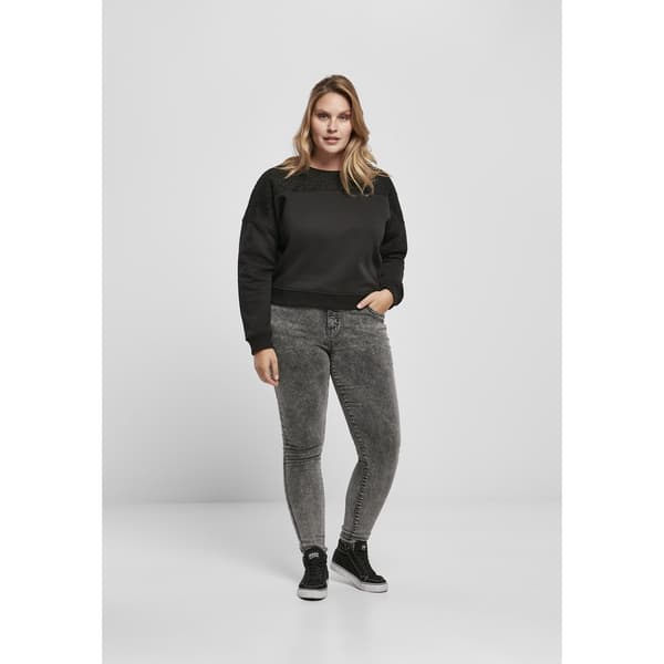 Urban Classics Short Lace Sweatshirt Sort 4XL Kvinde