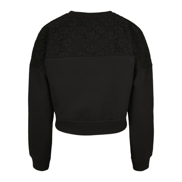 Urban Classics Short Lace Sweatshirt Sort 4XL Kvinde