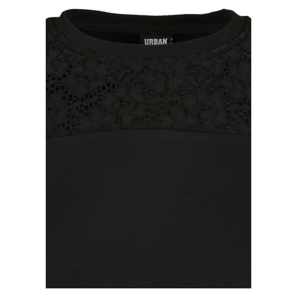 Urban Classics Short Lace Sweatshirt Sort 4XL Kvinde