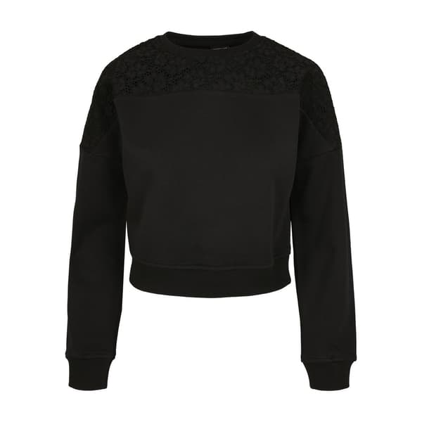 Urban Classics Short Lace Sweatshirt Sort 4XL Kvinde