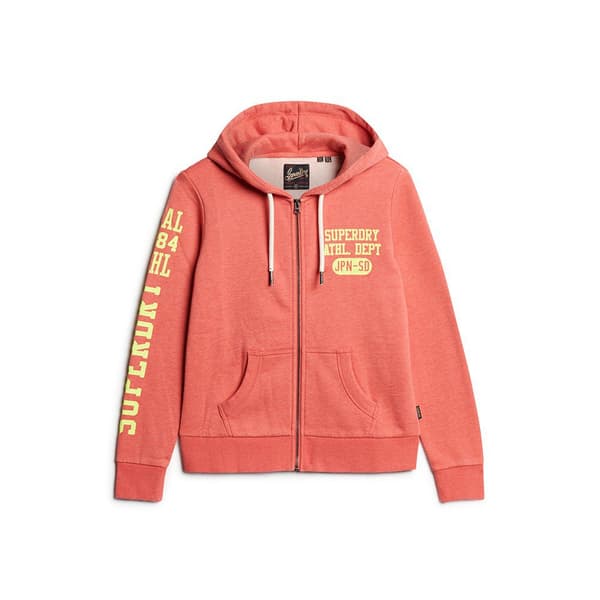 Superdry Super Athletic Graphic Sweatshirt Med Dragkedja Orange XS Kvinna
