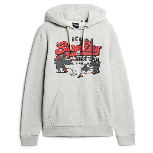 Superdry New York Vl Graphic Huvtröja Grå XL Man