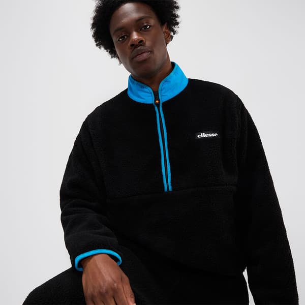Ellesse Maracuta Halv Lynlås Sweatshirt Sort M Mand