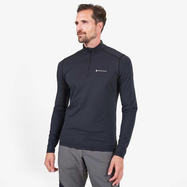Montane Dart Halv Dragkedja Långärmad T-shirt Svart XS Man