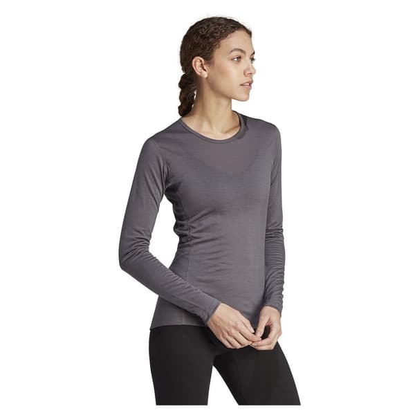 Adidas Xperior Merino 150 Baselayer T-shirt Med Lång ärm Grå M Kvinna