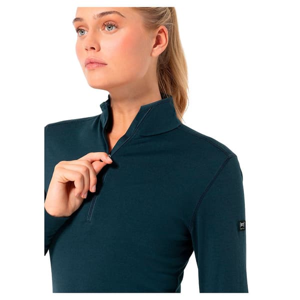 Super.natural Arctic230 Halv Lynlås Langærmet T-shirt Blå 2XL Kvinde