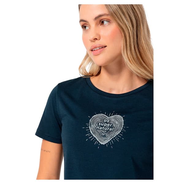 Super.natural Bio Heartwood T-shirt Med Korta ärmar Blå XL Kvinna