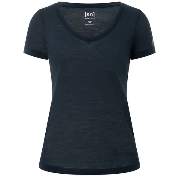 Super.natural Sierra140 V Neck T-shirt Med Korta ärmar Blå S Kvinna