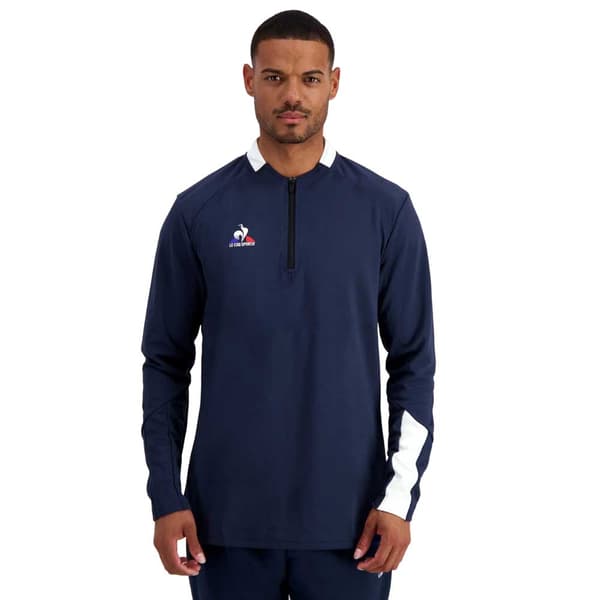 Le Coq Sportif 2220026 N°1 Training Halv Lynlås Sweatshirt Blå L Mand