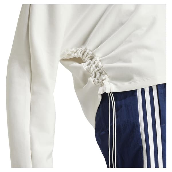 Adidas Originals Ruched 3 Stripes Loose Tröja Beige 2XS Kvinna