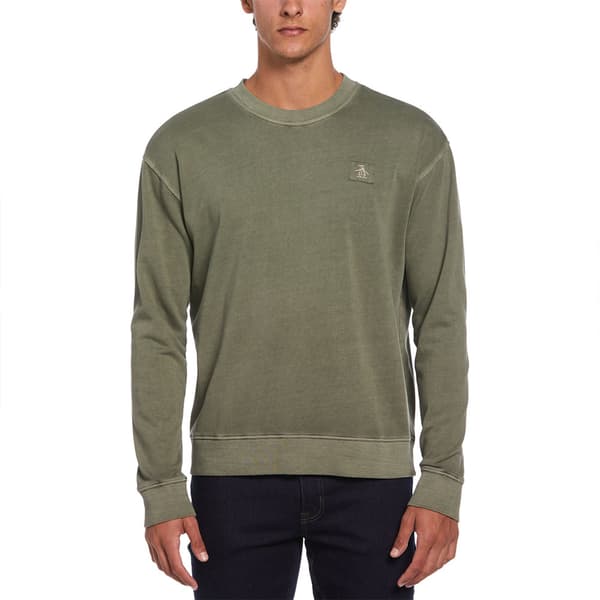 Original Penguin Garment Dyed Loop Back Terry Tröja Grönt L Man