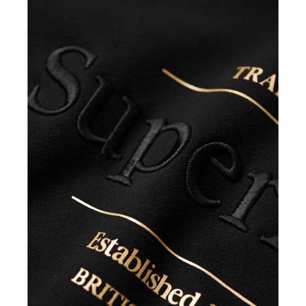 Superdry Luxe Metallic Logo Huvtröja Svart S Kvinna