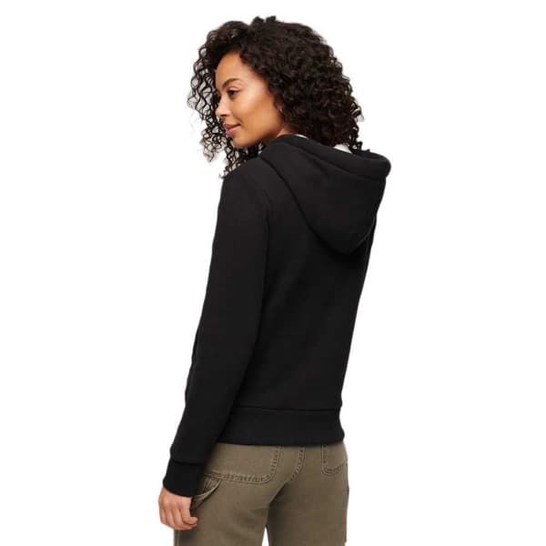 Superdry Luxe Metallic Logo Huvtröja Svart S Kvinna