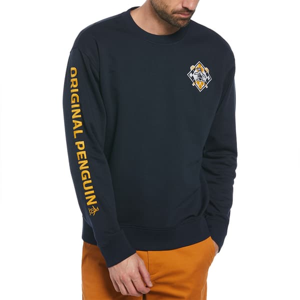 Original Penguin Fleece Crew Emb Golf Clubs Tröja Blå M Man