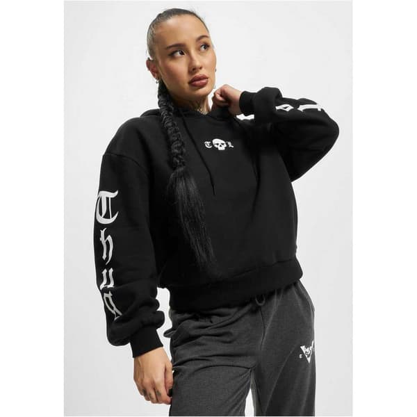 Thug Life Caution Sweatshirt Sort 3XL Kvinde