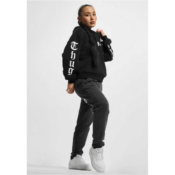 Thug Life Caution Sweatshirt Sort 3XL Kvinde