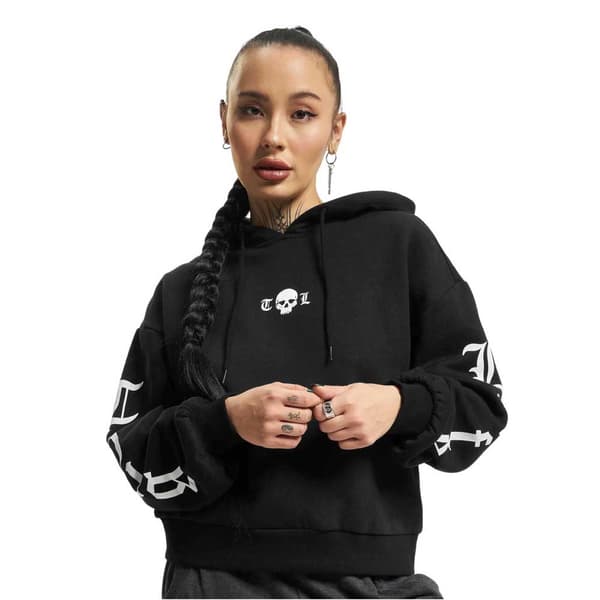 Thug Life Caution Sweatshirt Sort 3XL Kvinde