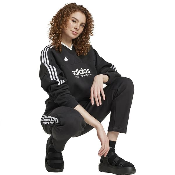 Adidas Tiro Cut 3 Stripes Fleece Sweatshirt Sort S / Regular Kvinde