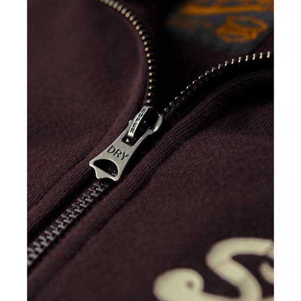 Superdry Classic Vl Graphic Tröja Med Halv Dragkedja Brun XL Man