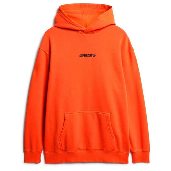 Superdry Micro Logo Graphic Loose Huvtröja Orange L Man