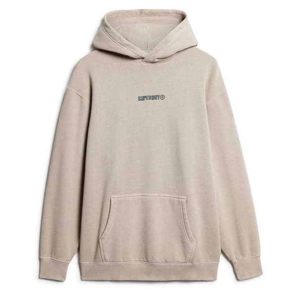 Superdry Micro Logo Graphic Loose Huvtröja Beige XL Man
