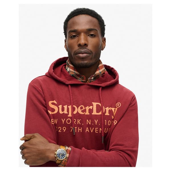 Superdry Tonal Venue Logo Huvtröja Röd L Man
