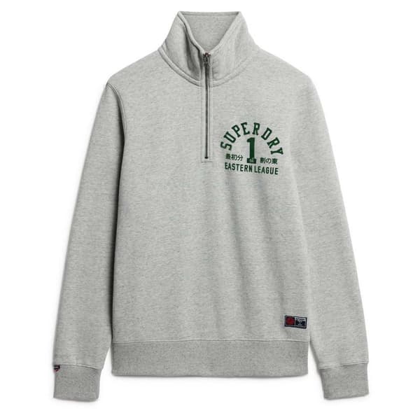 Superdry Track & Field Graphic Tröja Med Halv Dragkedja Grå L Man