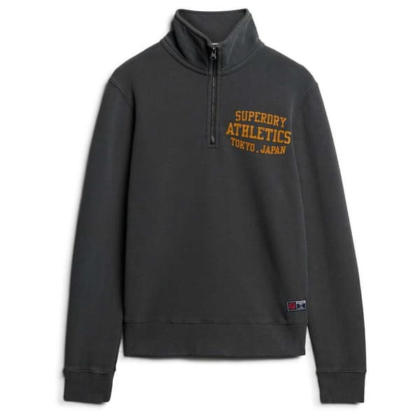 Superdry Track & Field Graphic Tröja Med Halv Dragkedja Svart XL Man