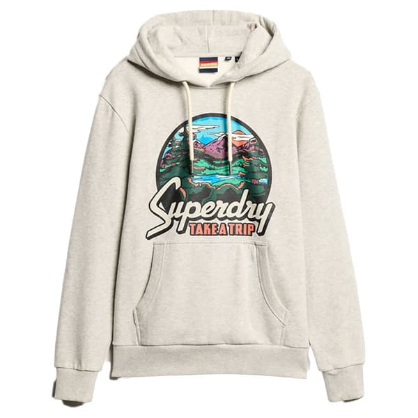 Superdry Travel Postcard Graphic Huvtröja Grå XL Man