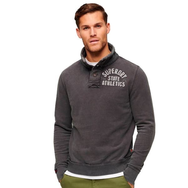 Superdry Vintage Athletic Henley Tröja Grå L Man