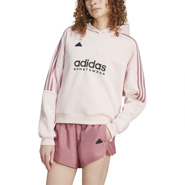 Adidas Tiro Cut 3 Stripes Fleece Collegepaita Pinkki M / Regular Nainen