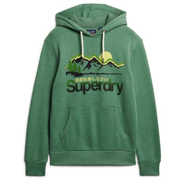 Superdry Cl Great Outdoors Graphic Huvtröja Grönt XL Man