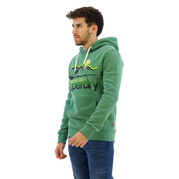 Superdry Cl Great Outdoors Graphic Huvtröja Grönt XL Man