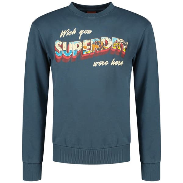 Superdry Travel Postcard Graphic Tröja Blå XL Man