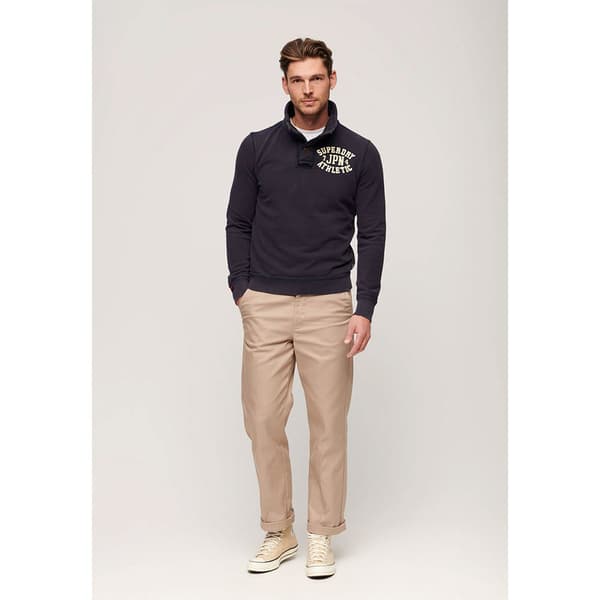 Superdry Vintage Athletic Henley Tröja Blå L Man
