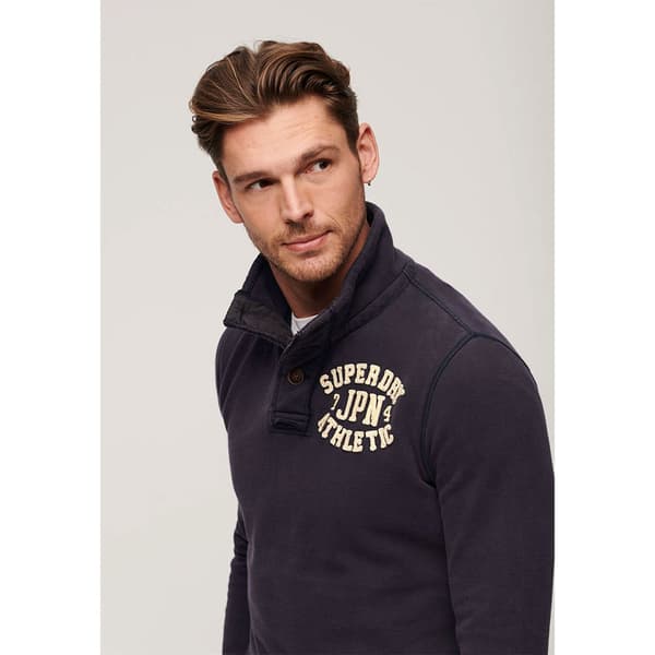 Superdry Vintage Athletic Henley Tröja Blå L Man