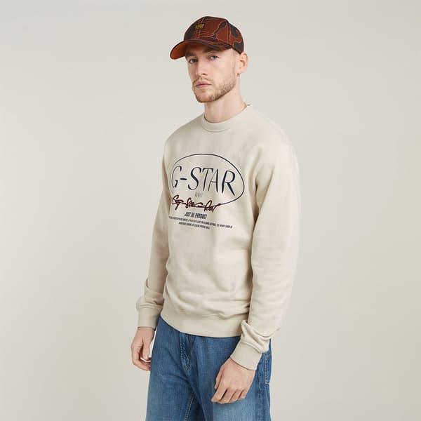 G-star Circle Sweatshirt Beige S Mand
