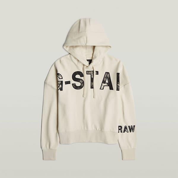 G-star Embro Print Huvtröja Beige M Kvinna