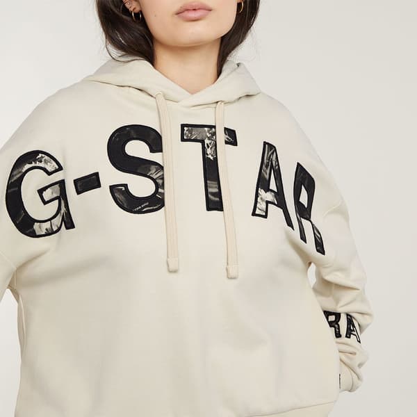 G-star Embro Print Huvtröja Beige M Kvinna