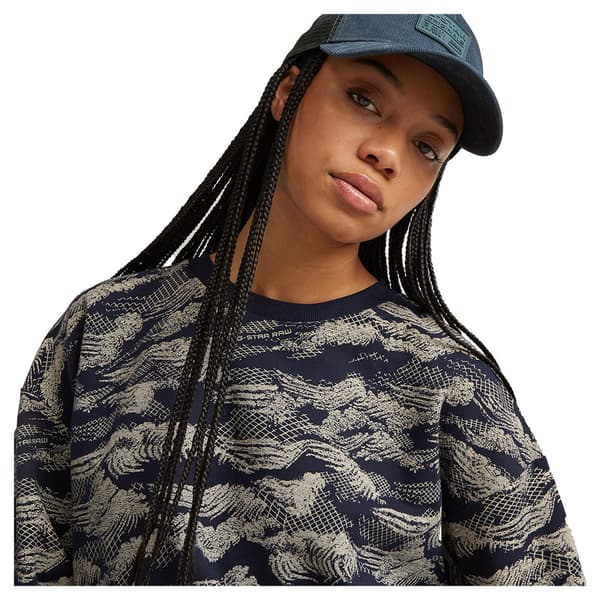 G-star Lace Aop Loose Tröja Blå L Kvinna