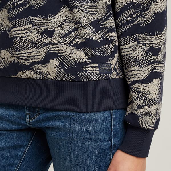 G-star Lace Aop Loose Tröja Blå L Kvinna