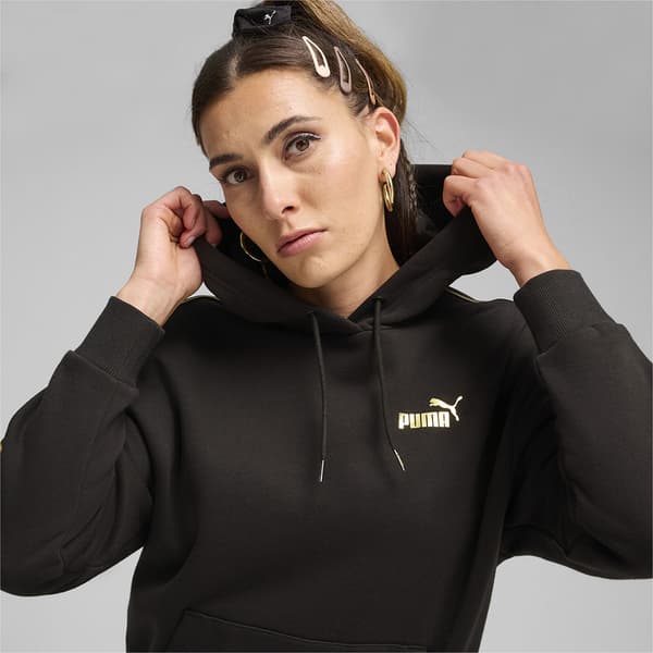 Puma Ess Tape Minimal Gold Huvtröja Svart M Kvinna