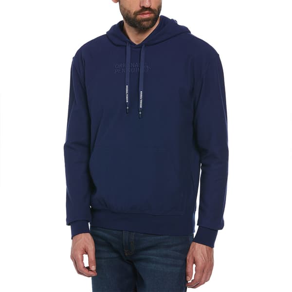 Original Penguin Knit Twill Graphic Huvtröja Blå S Man