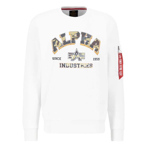 Alpha Industries College Camo Tröja Vit L Man