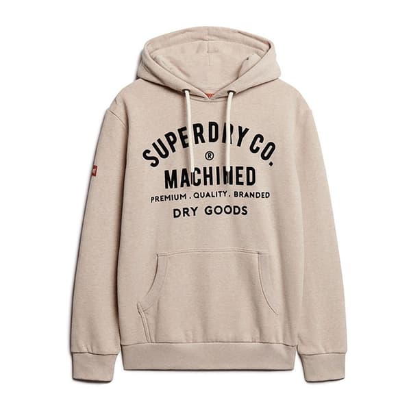 Superdry Workwear Flock Graphic Tröja Med Huva Beige XL Man