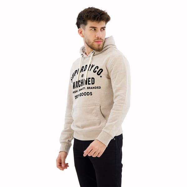 Superdry Workwear Flock Graphic Tröja Med Huva Beige XL Man