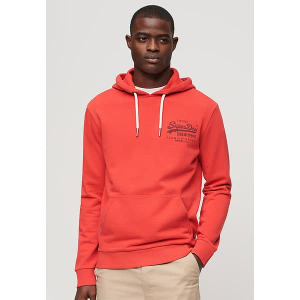Superdry Classic Vl Heritage Chest Tröja Med Huva Orange M Man